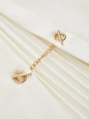 Chain Detail Pleated Sleeveless Mini Dress