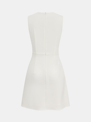 Chain Detail Pleated Sleeveless Mini Dress