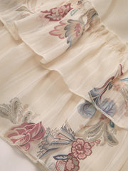 Layered Ruffled Floral Chiffon Mini Dress
