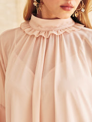 Ruffled Tiered Loose Chiffon Mini Dress