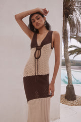 Julie Maxi Dress - Sand/Chocolate