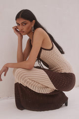 Julie Maxi Dress - Sand/Chocolate