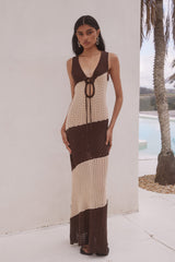 Julie Maxi Dress - Sand/Chocolate