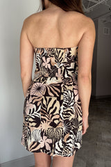 Emerson Black Multi Floral & Scallop Mini Dress