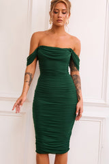 Main Character Mesh Midi Dress - Forest Green