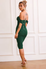 Main Character Mesh Midi Dress - Forest Green