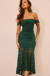 Style Stories Lace Maxi Dress - Forest Green