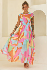 You For Me Woven Maxi Dress - Aqua Multi