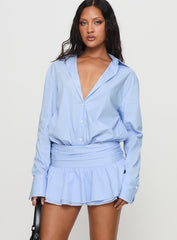 Girls Girls Girls Long Sleeve Mini Dress Blue