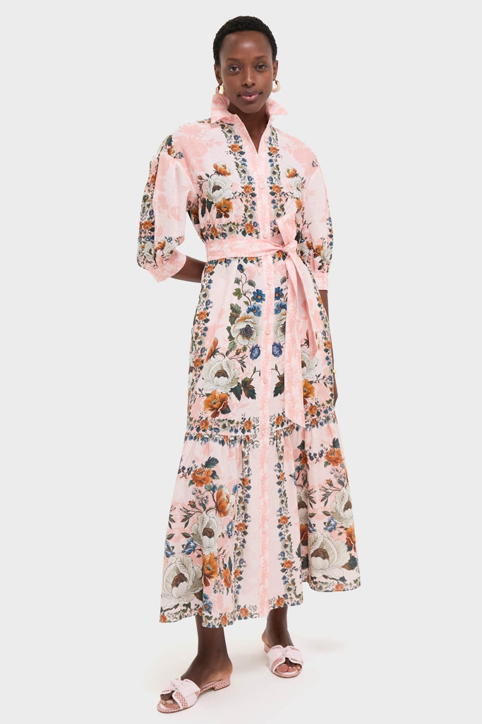 Magical Blossom Pink Bianca Linen Maxi Dress
