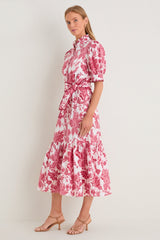 Hibiscus Floral Whipstitch Felicity Maxi Dress