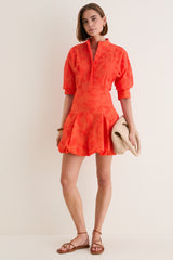 Lobster Jacquard Effie Bubble Mini Dress