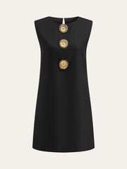 Metal Decor Sleeveless Mini Dress