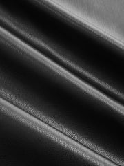 Mesh Ruched Panel Faux Leather Mini Dress