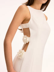 3D Floral Applique Sleeveless Mini Dress