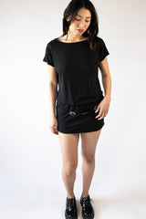 Drop Waist Western Belt Mini Dress