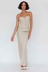 Valencia Flare Midi Skirt Oat
