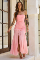 Sugar Reverie Lace Maxi Dress - Salmon